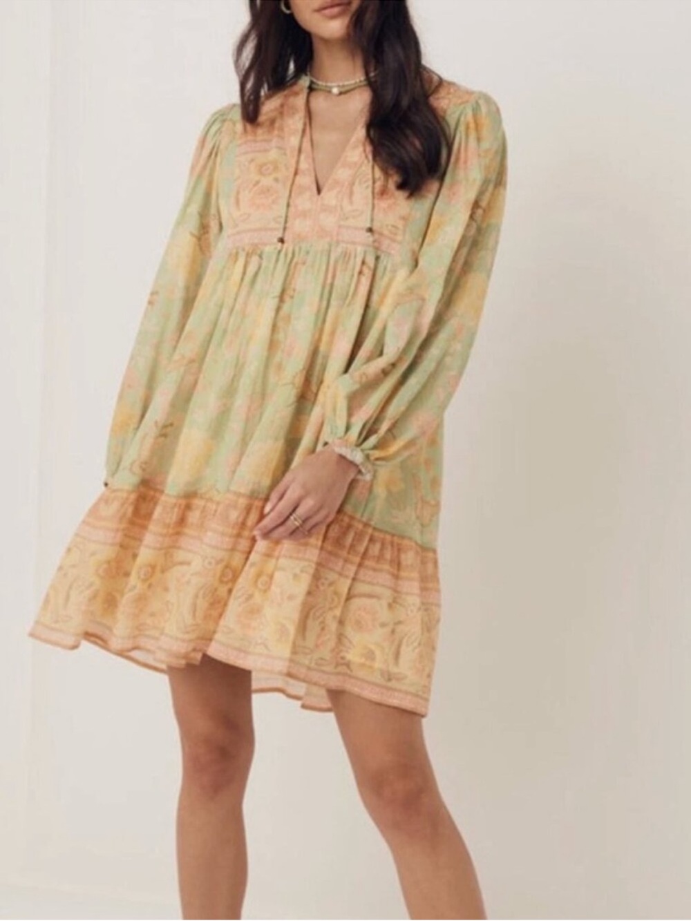 Spell Butterfly Boho Tunic Dress Botanical Mini Dress Size XS - Picture 1 of 11